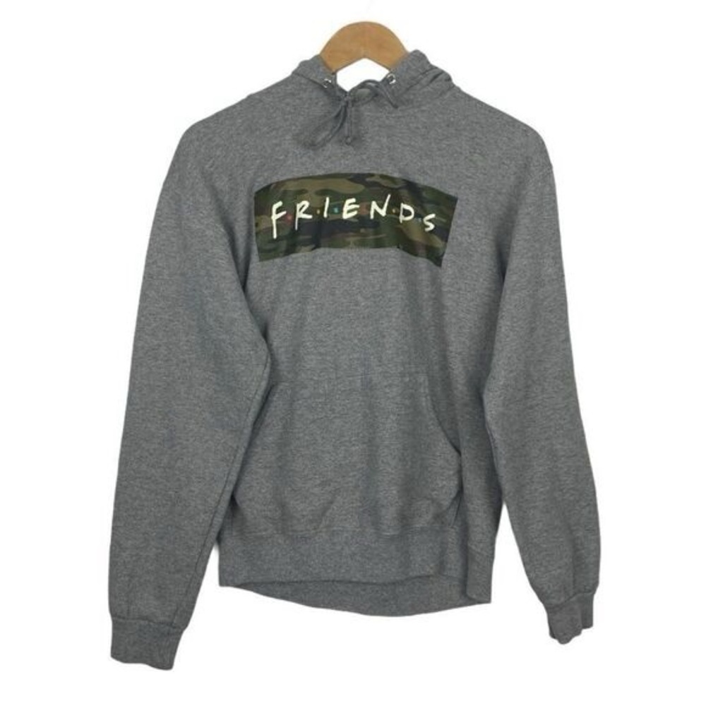 FRIENDS UNISEX French Terry Logo Grey Hoodie US S